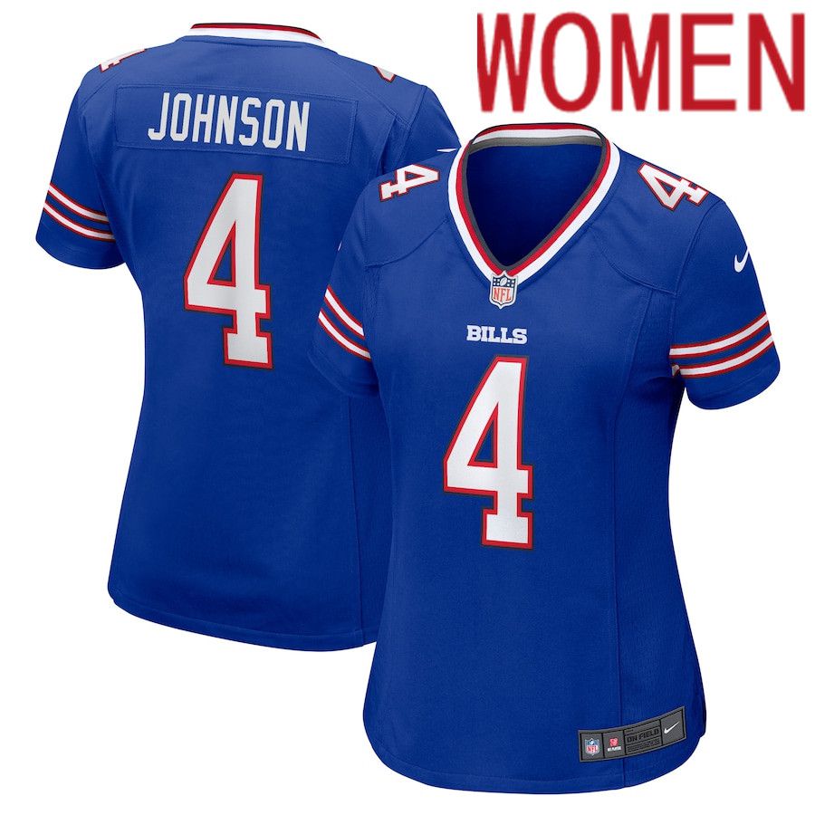 Women Buffalo Bills #4 Jaquan Johnson Nike Royal Game Player NFL Jersey->women nfl jersey->Women Jersey